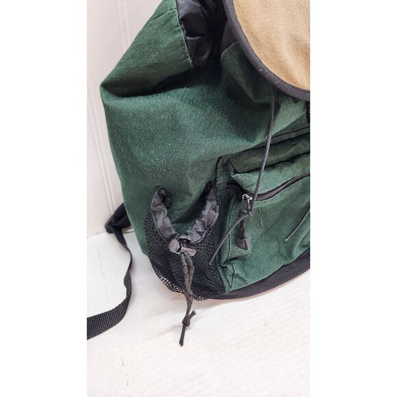 Eddie Bauer Green Canvas Backpack With Multiple Compartments & Drawstring Closur - Picture 4 of 16